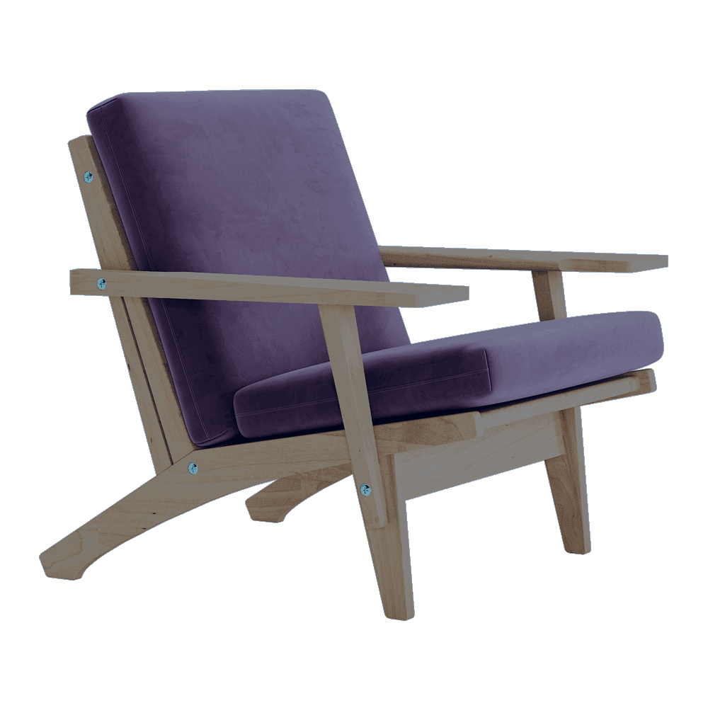Se bildet i fullskjerm Putesett til Wegner GE 370 i velour