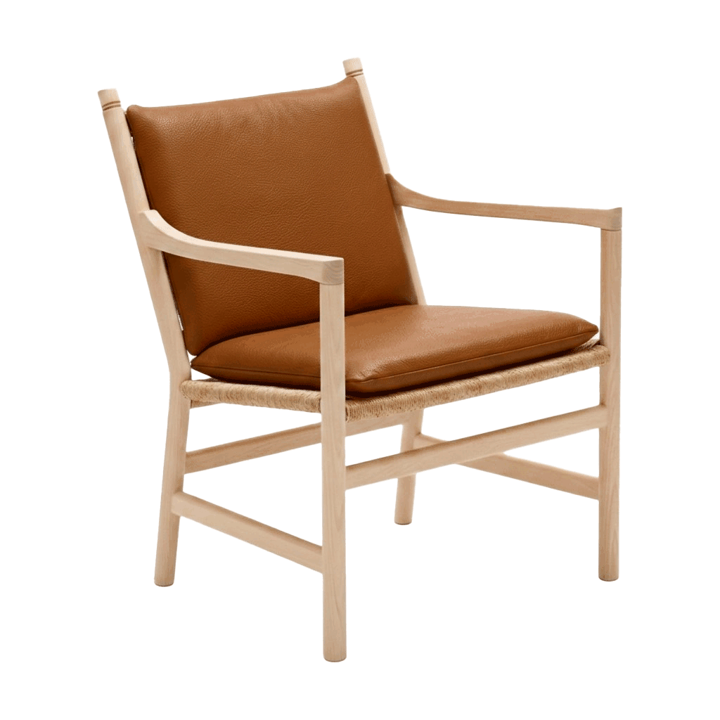 Se bildet i fullskjerm Putesett til Wegner CH44 i skinn