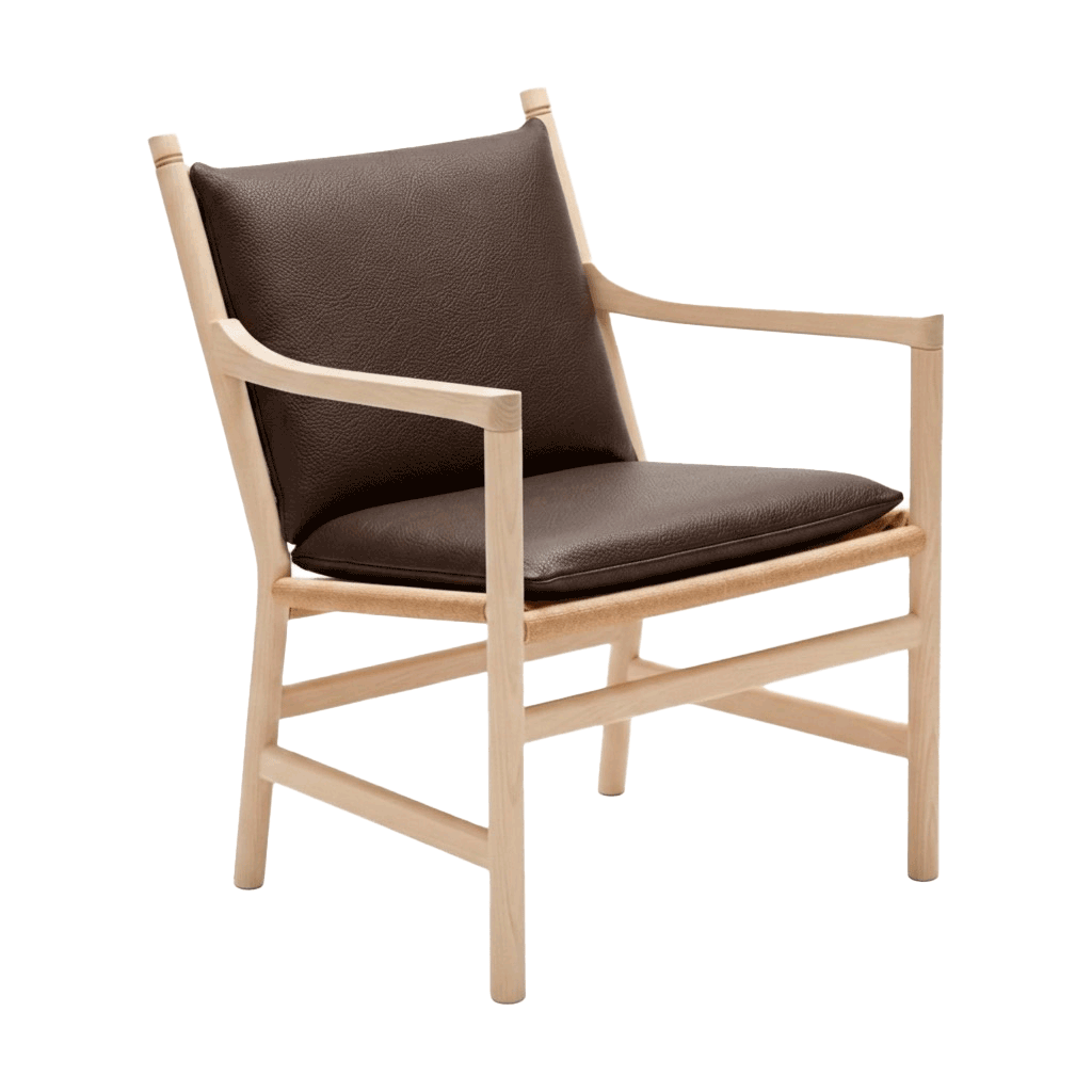 Se bildet i fullskjerm Putesett til Wegner CH44 i skinn
