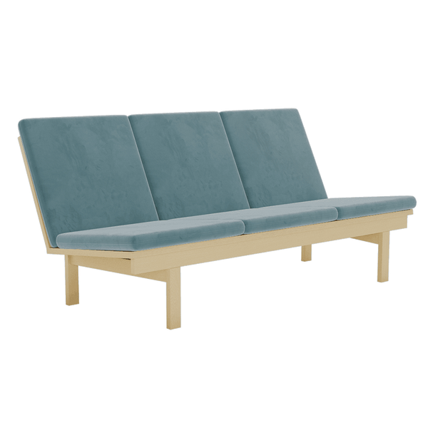 Putesett til Wegner GE 240/290 i velour - Velour - Cloud - S6017.