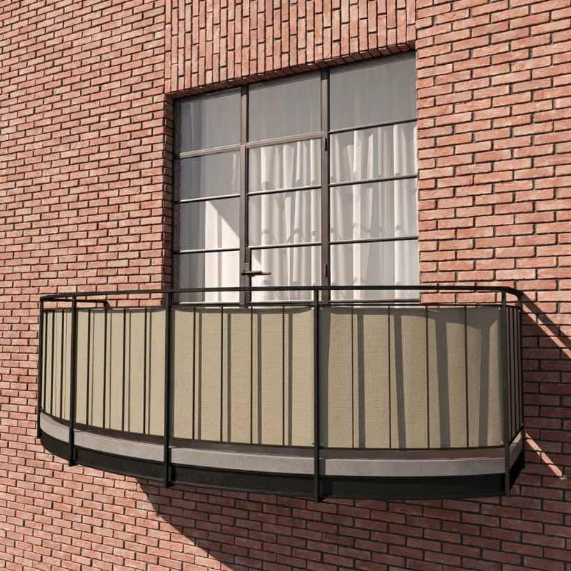 Balkongskjerming i Sunproof olefin