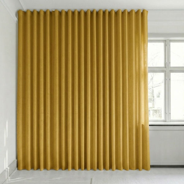Semitransparent gardin på mål – Disa - Mustard Yellow - C2419