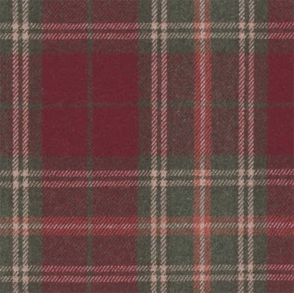 Stoffprøve – Sherlock i ull, mønstret - Cranberry - S7206