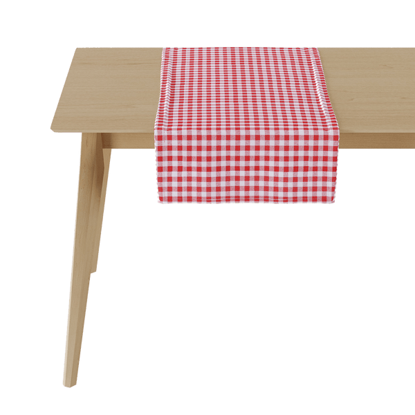 Rutete bordløper på mål - Red check - D1022-